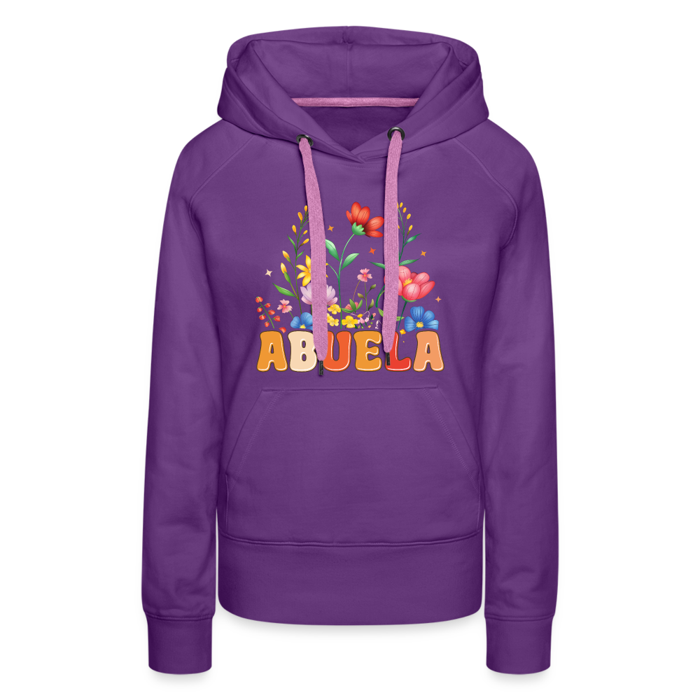 Abuela Women’s Premium Hoodie with Floral Design - purple 