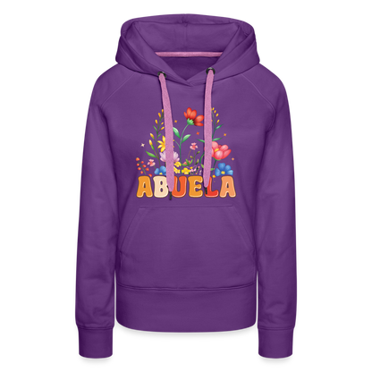 Abuela Women’s Premium Hoodie with Floral Design - purple 