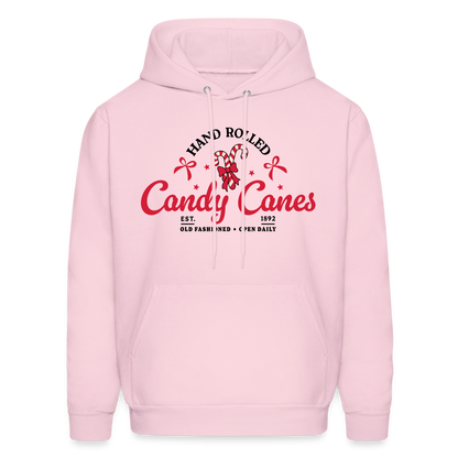 Hand Rolled Candy Canes Hoodie - pale pink