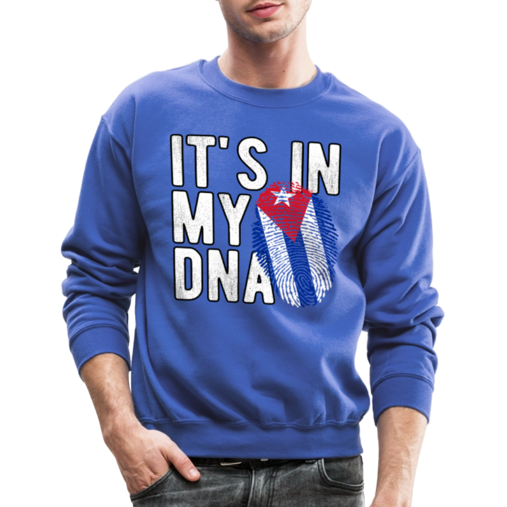 Cuban DNA Sweatshirt – Fingerprint Flag Design - royal blue