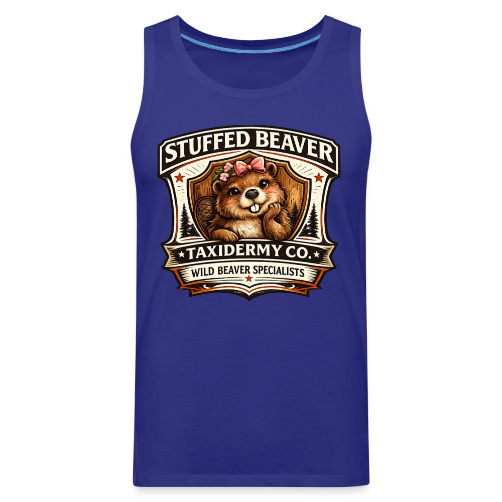 Stuffed Beaver Taxidermy Funny Tank Top Color: Deep Navy