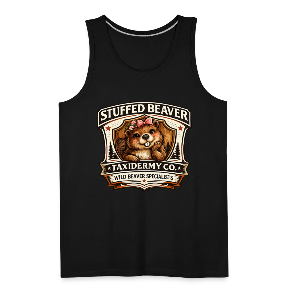 Stuffed Beaver Taxidermy Funny Tank Top Color: Deep Navy