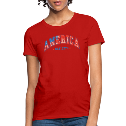 American 1776 Women's Contoured T-Shirt - red