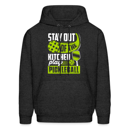 Stay Out Of The Kitchen Play Pickleball Hoodie - charcoal grey