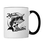 Master Baiter Funny Fishing Mug with Hook & Fish Design - white/black