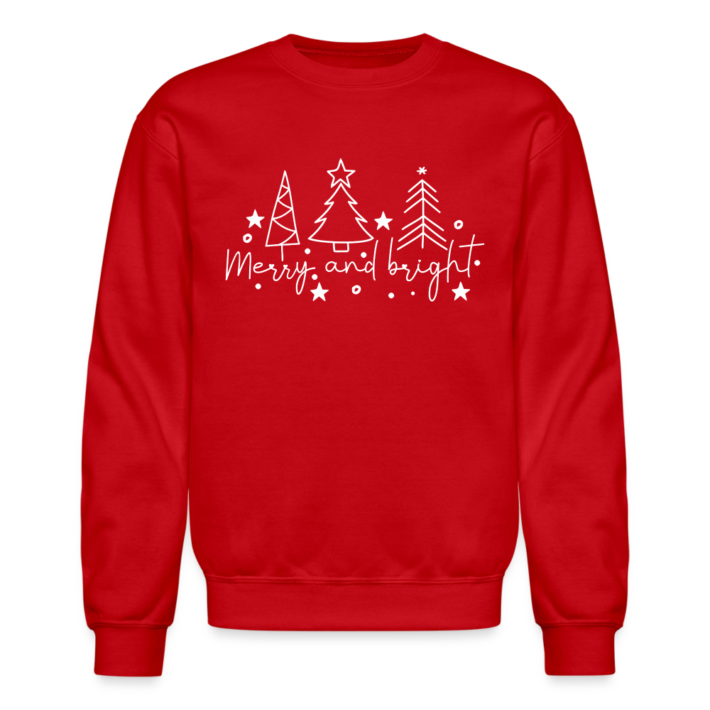 Merry and Bright (Christmas) Sweatshirt - red