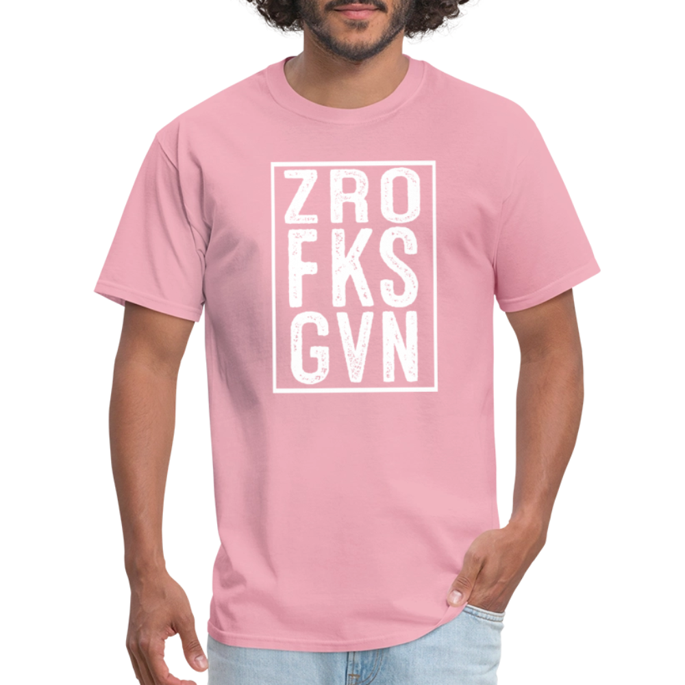 ZRO FKS GVN (Zero Fucks Given) T-Shirt - pink