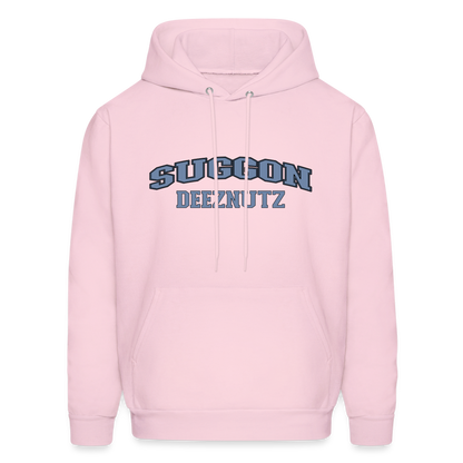 Suggon Deeznutz Hoodie (in Blue Ball Colors - Funny Sexual Humor) - pale pink