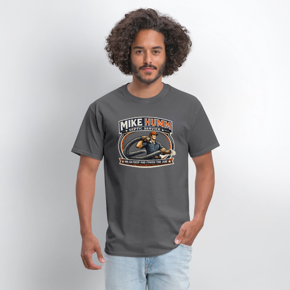 Mike Humm Septic Service T-Shirt Funny Adult Humor Tee Color: heather gray