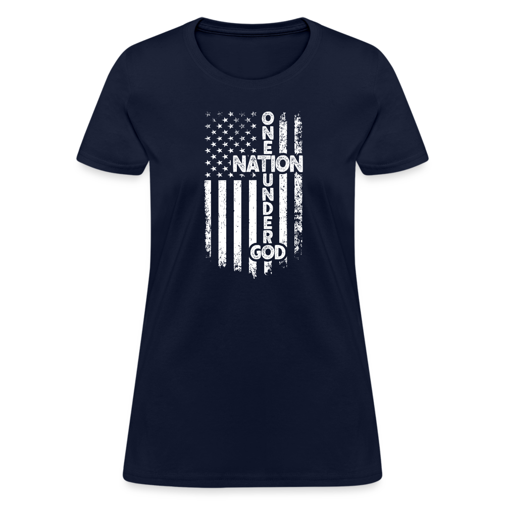 One Nation Under God Women's T-Shirt - navy