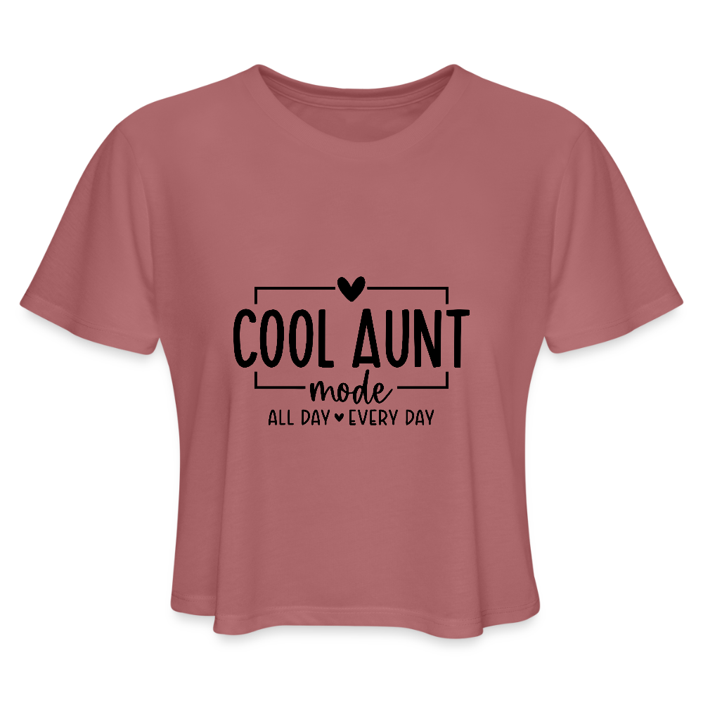 Cool Aunt Mode Women's Cropped T-Shirt - mauve