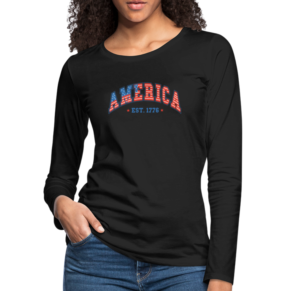 American 1776 Women's Premium Long Sleeve T-Shirt - black