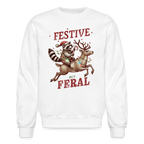 Festive But Feral Raccoon Christmas Sweatshirt