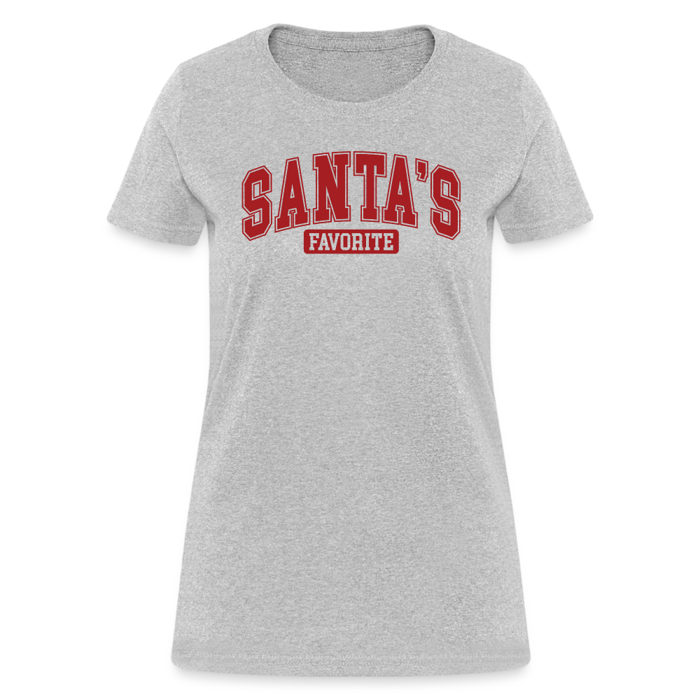 Santa's Favorite Women's Contoured T-Shirt - heather gray