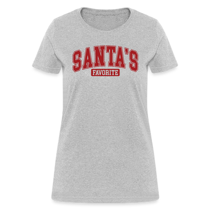 Santa's Favorite Women's Contoured T-Shirt - heather gray