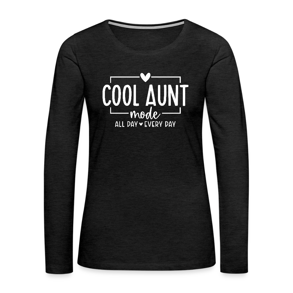 Cool Aunt Mode Women's Premium Long Sleeve T-Shirt - charcoal grey