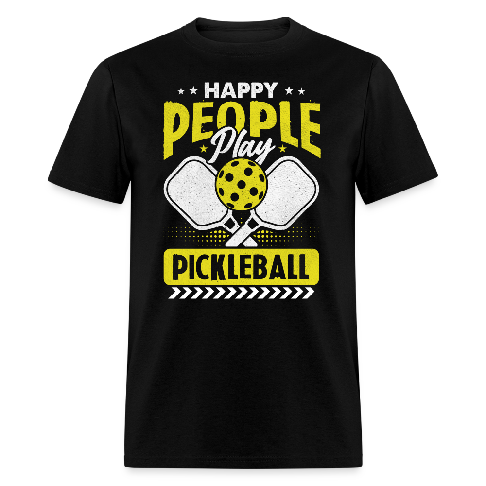 Happy People Play Pickleball T-Shirt - black