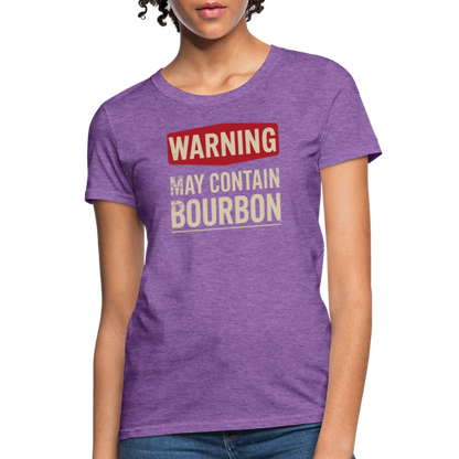 Warning May Contain Bourbon Women's Contoured T-Shirt - purple heather