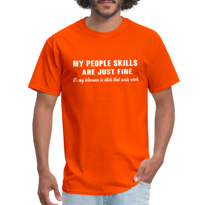 It's My Tolerance To Idiots That Needs Work T-Shirt - orange