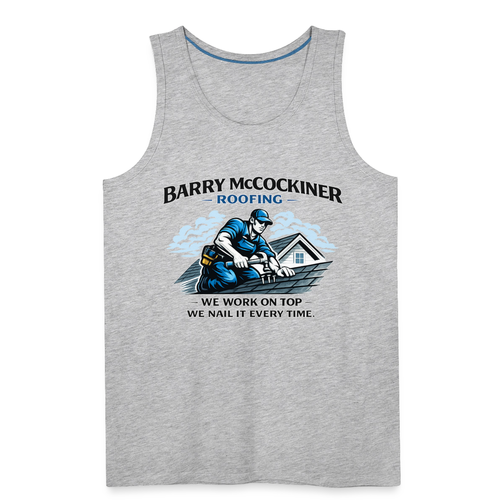 Barry McCockiner Roofing Funny Tank Top - heather gray
