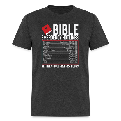 Bible Emergency Hotline (Scriptures) T-Shirt - heather black