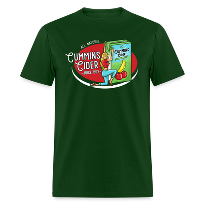 Cummins Cider Juice Box (Adult Sexual Humor) T-Shirt - forest green