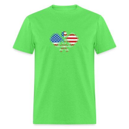 American Flag Pickleball Paddle T-Shirt - kiwi