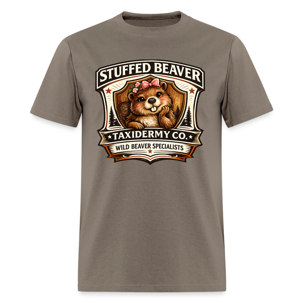 Stuffed Beaver Taxidermy Funny Adult T-Shirt Color: Safari