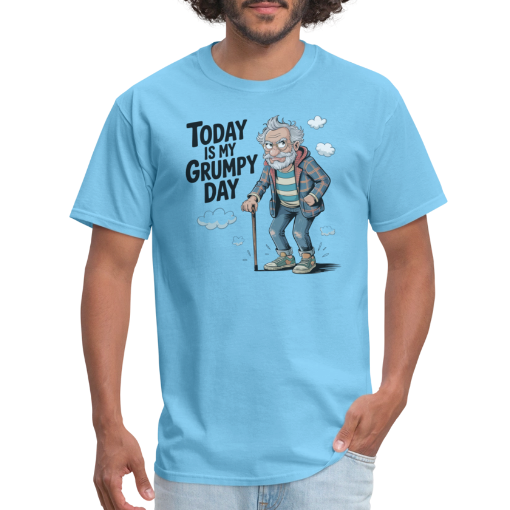 Today Is My Grumpy Day Funny T-Shirt - aquatic blue