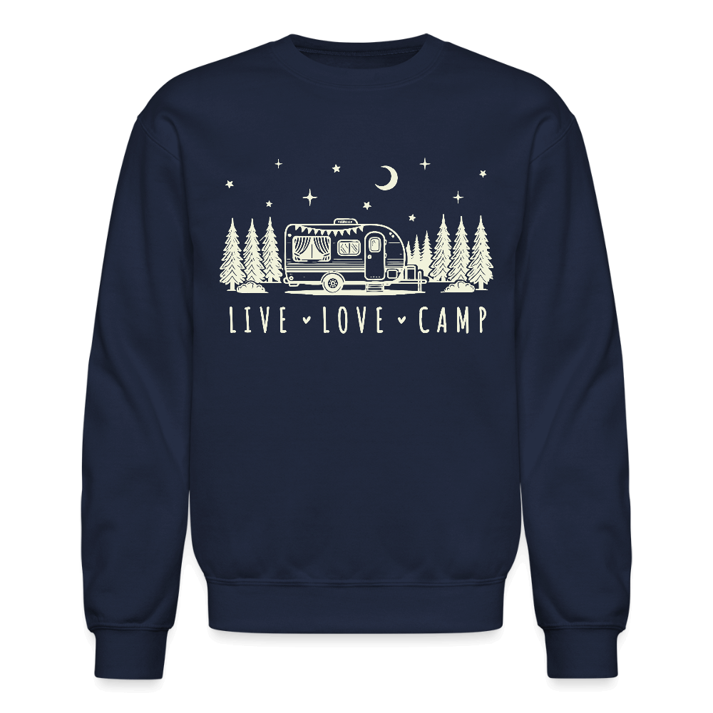 Live Love Camp Sweatshirt – Camper Under Night Sky Color: navy