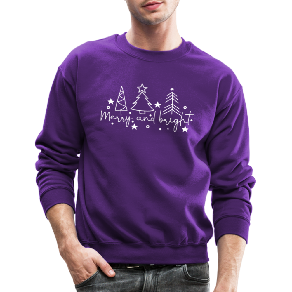 Merry and Bright (Christmas) Sweatshirt - purple