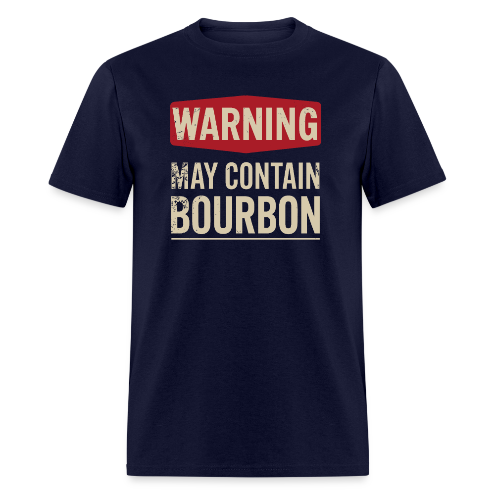 Warning May Contain Bourbon T-Shirt - navy