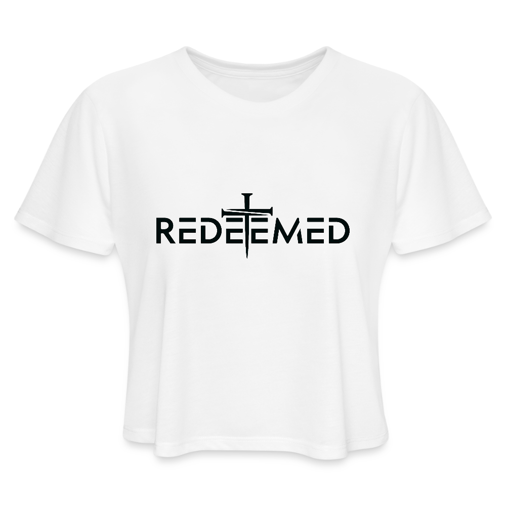 Redeemed Women's Cropped T-Shirt - white