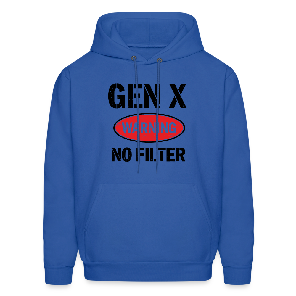 GEN-X Warning No Filter Hoodie - royal blue