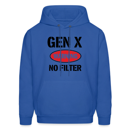 GEN-X Warning No Filter Hoodie - royal blue