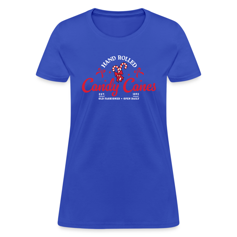 Hand Rolled Candy Canes Women's Contoured T-Shirt - royal blue