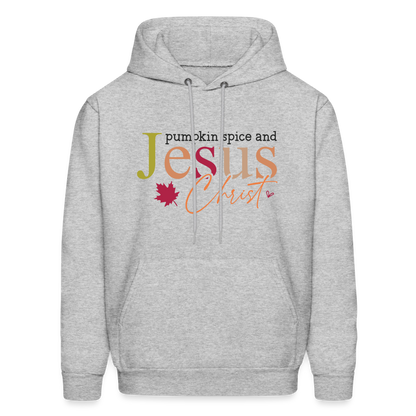 Pumpkin Spice and Jesus Christ Hoodie - heather gray