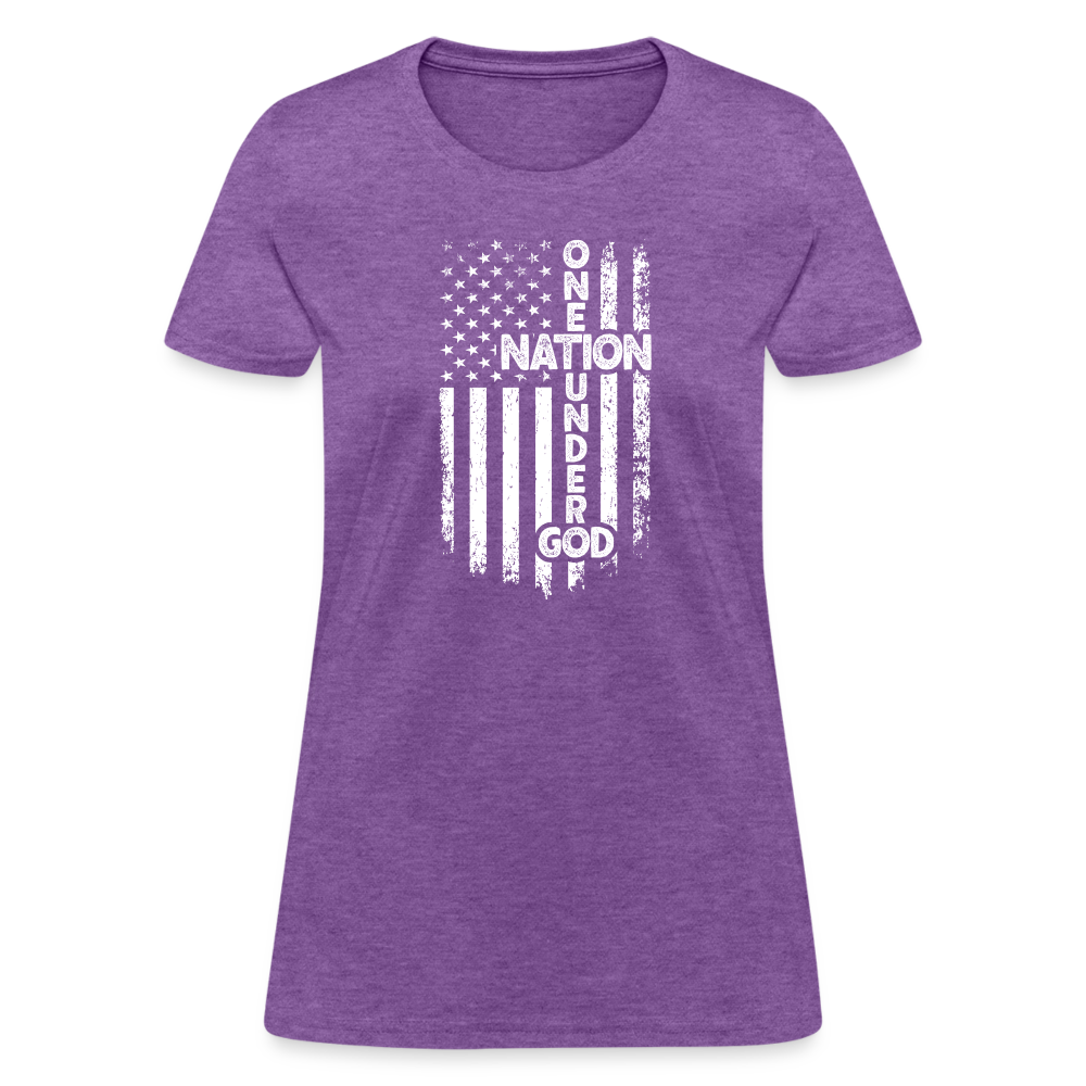 One Nation Under God Women's T-Shirt - purple heather