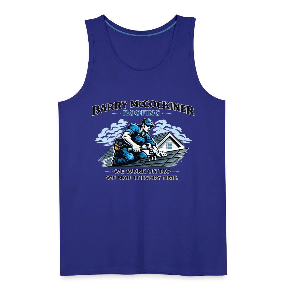 Barry McCockiner Roofing Funny Tank Top - royal blue