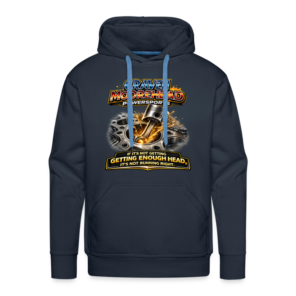 Craven Moorehead Powersports Funny Adult Humor Premium Hoodie Color: Navy
