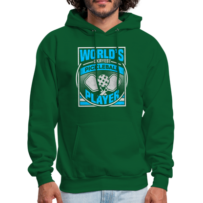 World's Okayest Pickleball Player Hoodie - forest green