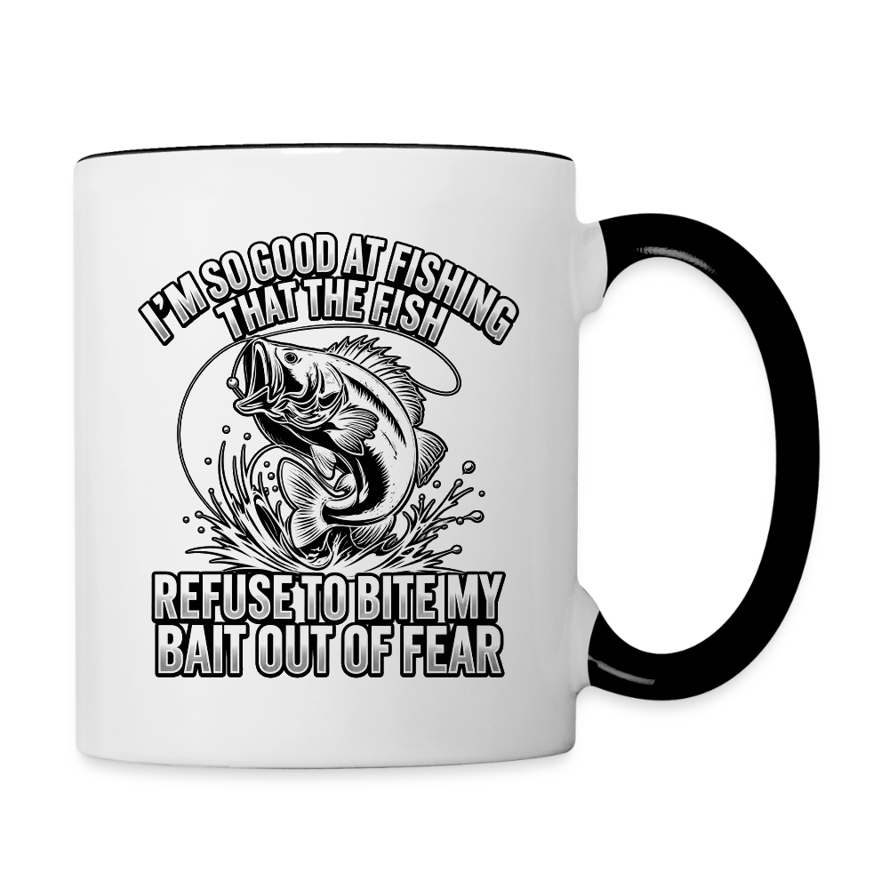 I’m So Good at Fishing the Fish Refuse to Bite Ceramic Mug - white/black