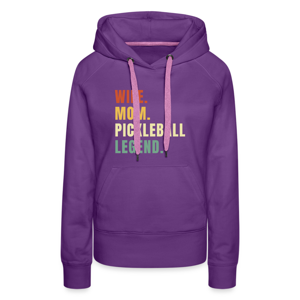 Wife Mom Pickleball Legend Women’s Premium Hoodie - purple 