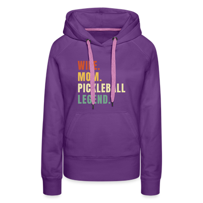 Wife Mom Pickleball Legend Women’s Premium Hoodie - purple 