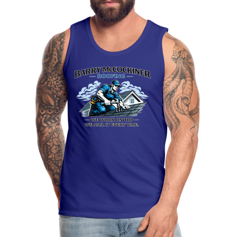 Barry McCockiner Roofing Funny Tank Top - royal blue