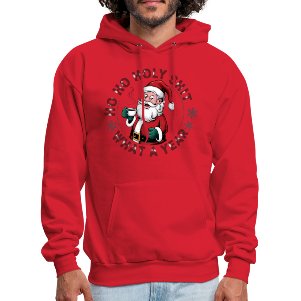 Ho Ho Holy Shit What A Year (Funny Christmas Santa) Hoodie - red