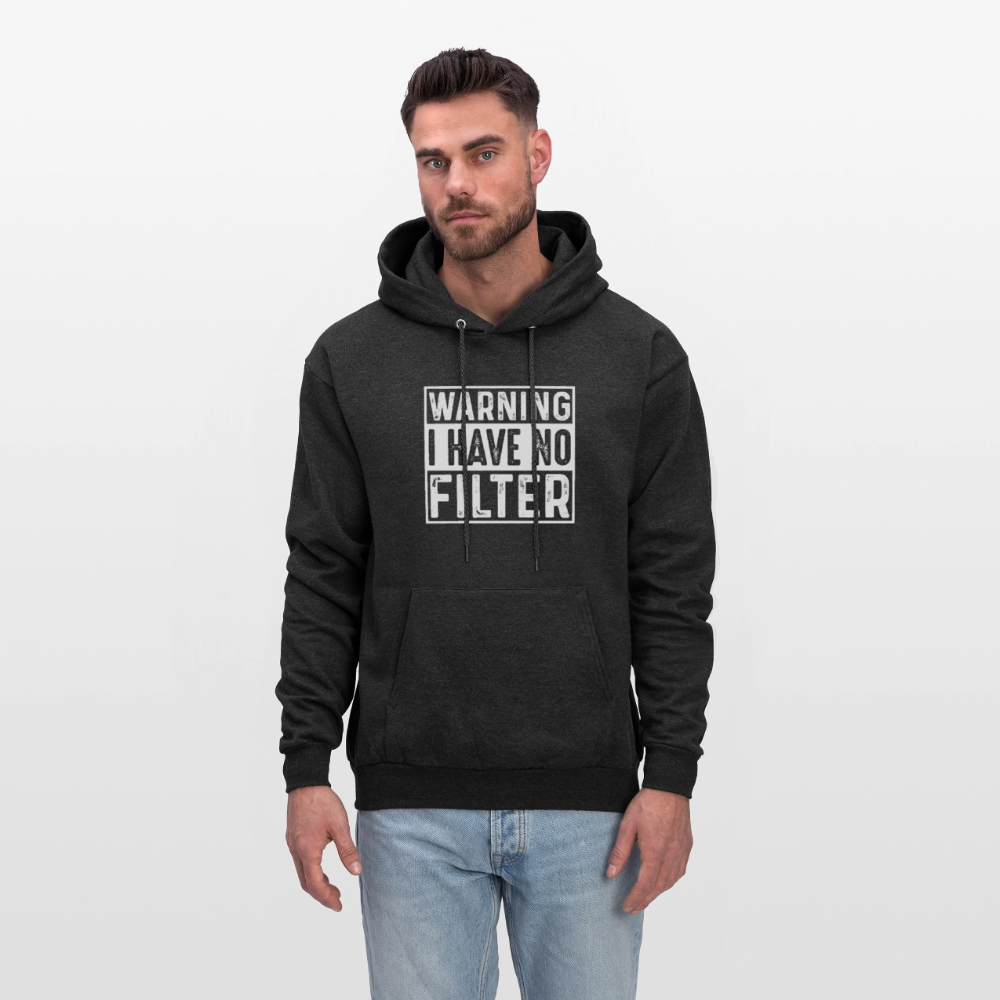Warning I Have No Filter Hoodie - charcoal grey