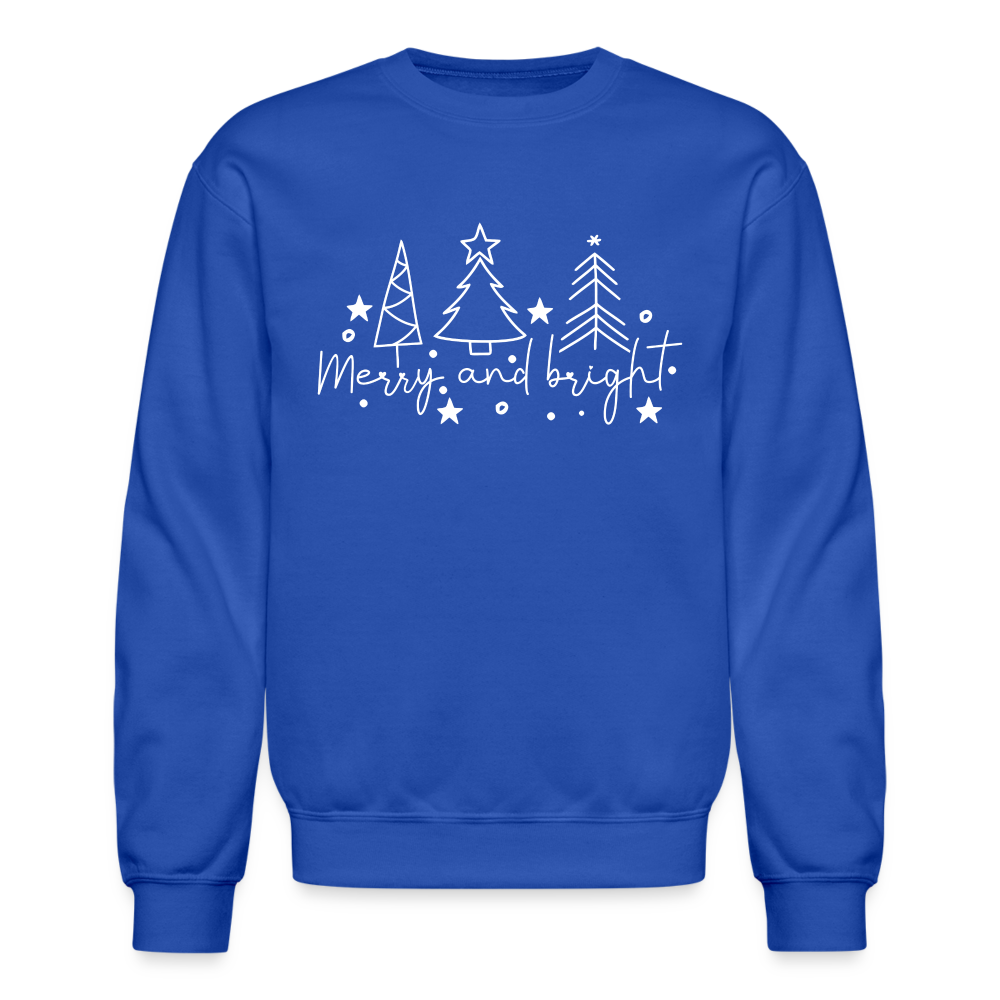 Merry and Bright (Christmas) Sweatshirt - royal blue