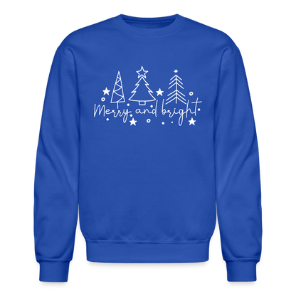 Merry and Bright (Christmas) Sweatshirt - royal blue