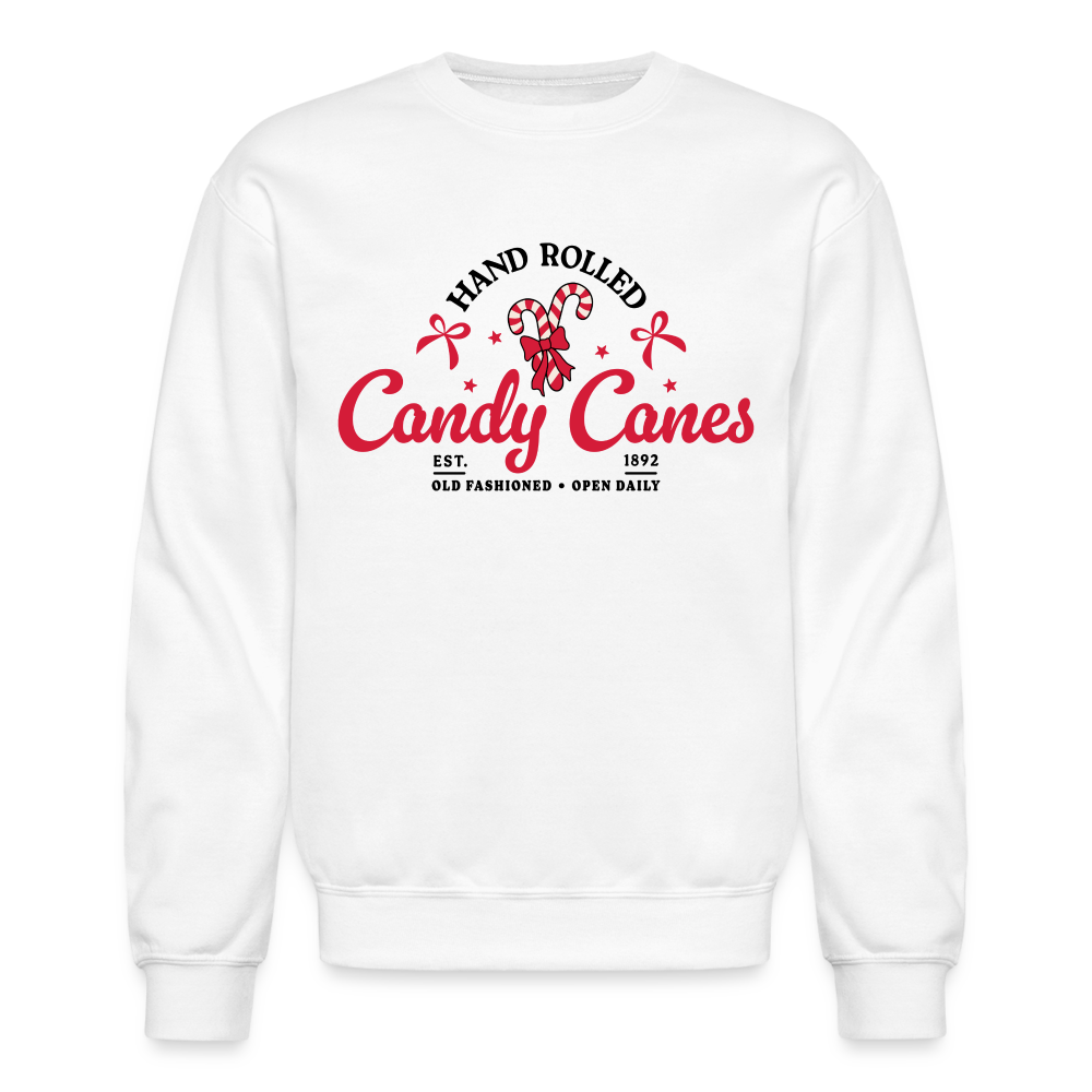 Hand Rolled Candy Canes Sweatshirt - white